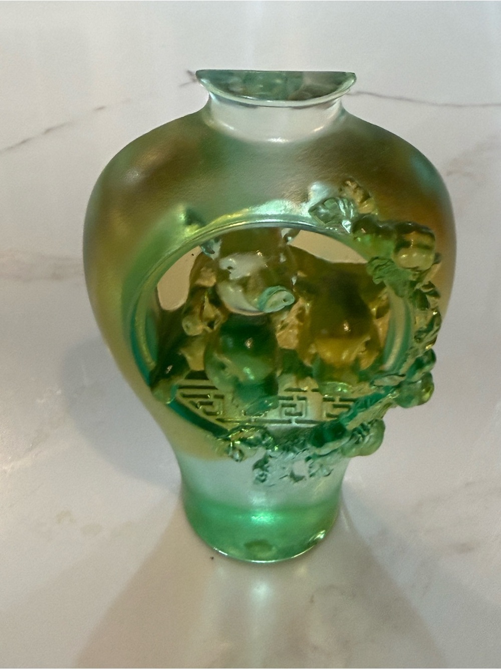 Tittot Green lucky charm 3 little piglets Chinese colored glaze Deco